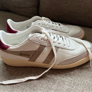 Gola White and Burgundy Athletic Shoes